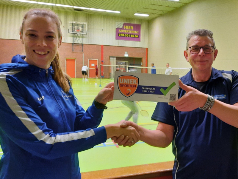 Uniek Sporten Certificaat uitgereikt aan SC Flevostar Dronten