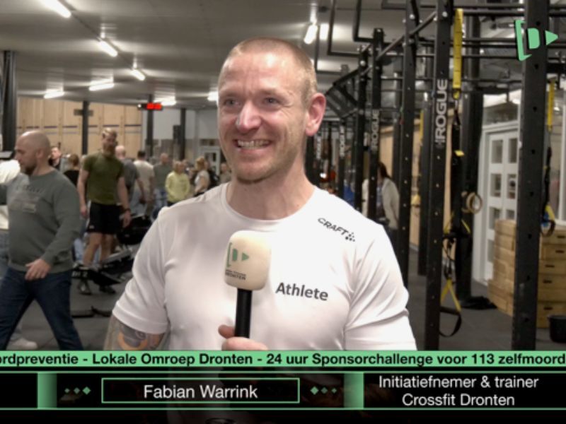 Drontenaar Fabian Warrink crossfit 24 uur voor 113 Zelfmoordpreventie (video)