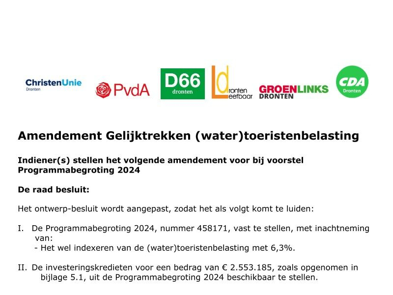 motie toeristenbelasting
