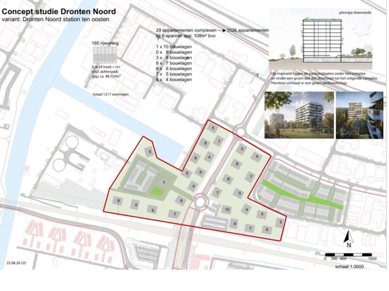 Een kaart van het betreffende gebied zoals die begin oktober met de gemeenteraad is gedeeld.
