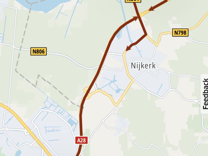 A28 bij Nijkerk in beide richtingen dicht