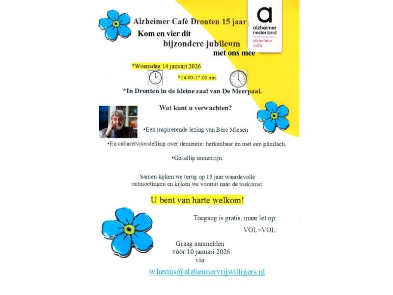 jubileumposter Alzheimer Café Dronten